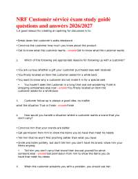 NRF Customer Service Exam Study Guide Questions and Verified Solutions
