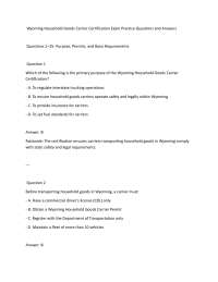 Wyoming Household Goods Carrier Certification Exam Practice Questions and Answers