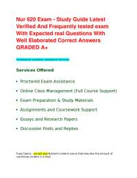 Nurs 620 Exam 3 Final Latest Verified And Frequently tested exam With Expected real Questi