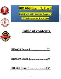 BIO 669 Advanced Pathophysiology Exams 1-3 | 290+ Q&A Guide