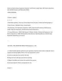 American Samoa Heavy Equipment Operator Certification Loader Exam 200 Practice Questions