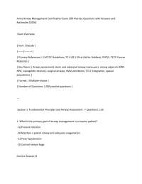 Army Airway Management Certification Exam 200 Practice Questions with Answers and Rationa
