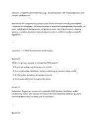 American Samoa HVAC Contractor Licensing – Residential Exam: 200 Practice Questions with