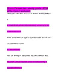 Guam Drivers test study guide: 2026 with correct answers