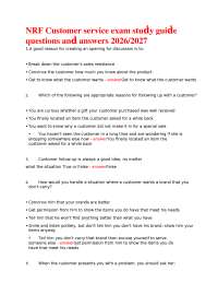 NRF Customer Service Exam Study Guide Questions and Verified Solutions