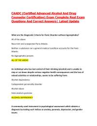 CAADC (Certified Advanced Alcohol And Drug Counselor Certification) Exam Complete Q&As