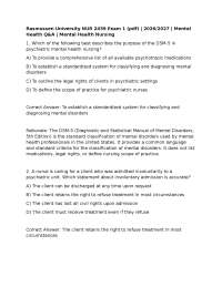 Rasmussen University NUR 2459 Exam 1 (pdf) | 2026/2027 | Mental Health Q&A | Mental Health