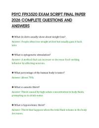 PSYC FPX3520 EXAM SCRIPT FINAL PAPER 2026 COMPLETE QUESTIONS AND ANSWERS