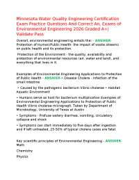 Minnesota Water Quality Engineering Certification Exam Practice Questions And Correct An,