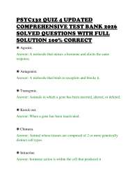 PSYC132 QUIZ 4 UPDATED COMPREHENSIVE TEST BANK 2026 SOLVED QUESTIONS WITH FULL SOLUTION 10