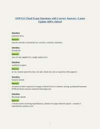 ANP1111 Final Exam Questions with Correct Answers | Latest Update 100% Solved