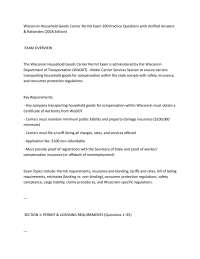 Wisconsin Household Goods Carrier Permit Exam 200 Practice Questions with Verified Answers