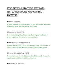 PSYC FPX3520 PRACTICE TEST 2026 TESTED QUESTIONS AND CORRECT ANSWERS