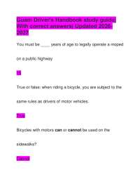 Guam Driver's Handbook study guide| With correct answers| Updated 2026- 2027