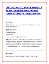 COG170 COGITO FUNDAMENTALS EXAM Questions With Answers Latest 2026/2025 | 100% Verified