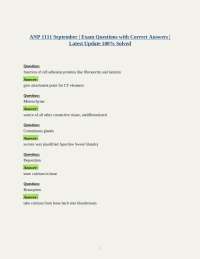 ANP 1111 September | Exam Questions with Correct Answers | Latest Update 100% Solved