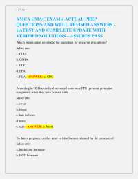 AMCA CMAC Exam 4 2026 | Medical Assistant Questions & Answers