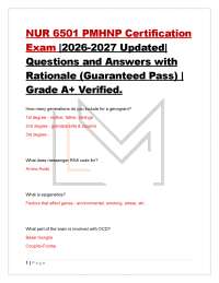 NUR 6501 PMHNP Certification Exam |2026-2027 Updated| Questions and Answers with Ration