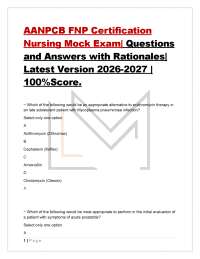 AANPCB FNP Certification Nursing Mock Exam| Questions and Answers with Rationales| Late