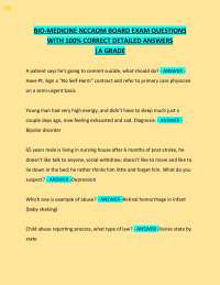 BIO-MEDICINE NCCAOM BOARD EXAM QUESTIONS WITH 100% CORRECT DETAILED ANSWERS |A GRADE