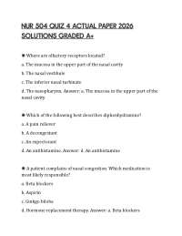 NUR 504 QUIZ 4 ACTUAL PAPER 2026 SOLUTIONS GRADED A+