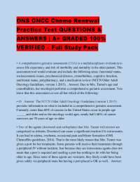ONS ONCC Chemo Renewal Practice Test QUESTIONS & ANSWERS | A+ GRADED 100% VERIFIED – Full