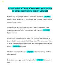 BIO-MEDICINE NCCAOM BOARD EXAM 100% SOLVED |A GRADE |BRAND NEW {EXPERT VERIFIED}