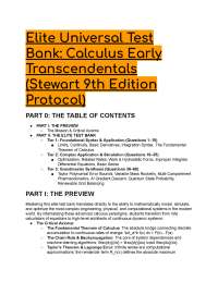 2026/2027 Elite Calculus Early Transcendentals Test Bank (Stewart 9th)