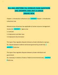 BUL 4421-MIDTERM FAU GENDLER EXAM QUESTIONS AND ANSWERS 2026-2027|A GRADE |BRAND NEW.