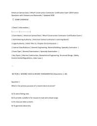 American Samoa Dock / Wharf Construction Contractor Certification Exam 200 Practice Quest