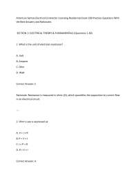 American Samoa Electrical Contractor Licensing Residential Exam 200 Practice Questions Wit