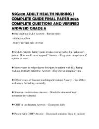 NSG320 ADULT HEALTH NURSING I COMPLETE GUIDE FINAL PAPER 2026 COMPLETE QUESTIONS