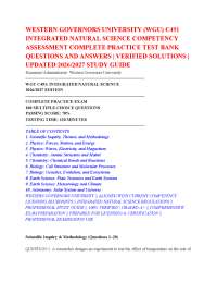 WESTERN GOVERNORS UNIVERSITY (WGU) C491 INTEGRATED NATURAL SCIENCE COMPETENCY ASSESSMENT