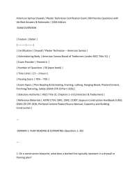 American Samoa Drywall / Plaster Technician Certification Exam 200 Practice Questions with