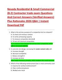 Nevada B-2 Contractor Trade Exam 2026 | 150 Questions & Verified Answers with Rationales