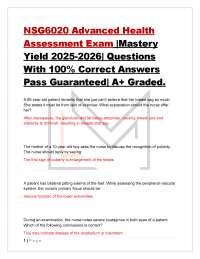 NSG6020 Advanced Health Assessment Exam |Mastery Yield 2025-2026| Questions With 100% C