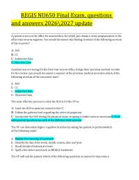 Regis NU650 Final Exam Questions & Answers 2026
