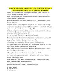 CSLB B License General Contractor Exam Questions Answers Study Guide Prep
