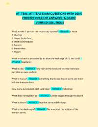 ATI TEAS, ATI TEAS EXAM QUESTIONS WITH 100% CORRECT DETAILED ANSWERS|A GRADE |VERIFIED