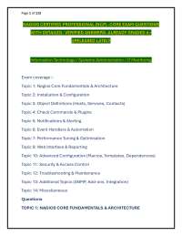 NAGIOS CERTIFIED PROFESSIONAL (NCP) -CORE EXAM QUESTIONS