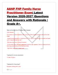 AANP FNP Family Nurse Practitioner Exam| Latest Version 2026-2027 |Questions and Answer