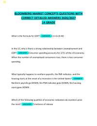 BLOOMBERG MARKET CONCEPTS QUESTIONS WITH CORRECT DETAILED ANSWERS 2026/2027 |A GRADE