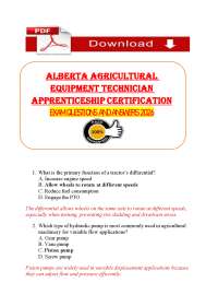 Agricultural Equipment, Technician Exam, Apprenticeship Certification, Practice Questions,