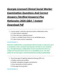 Georgia Licensed Clinical Social Worker Examination Questions And Correct Answers
