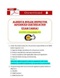 Boiler Inspector, ABSA Certification, Boiler Exam, Pressure Equipment, Safety Codes, Pract