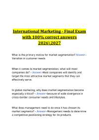 International Marketing Final Exam Study Guide | 200+ Q&A with Answers