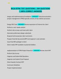 BICSI RTPM TEST QUESTIONS | 264 QUESTIONS | 100% CORRECT ANSWERS