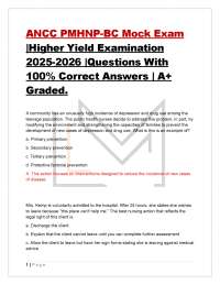ANCC PMHNP-BC Mock Exam |Higher Yield Examination 2025-2026 |Questions With 100% Correc