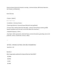 American Samoa Electrical Contractor Licensing – Commercial Exam 200 Practice Questions w