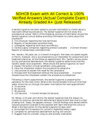 NDHCB Exam with All Correct & 100% Verified Answers |Actual Complete Exam |Already Graded